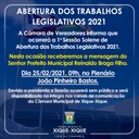 Abertura dos Trabalhos Legislativos 2021