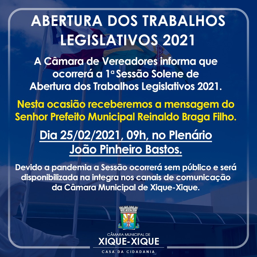 Abertura dos Trabalhos Legislativos 2021