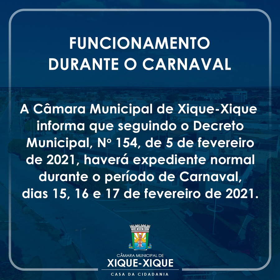 EXPEDIENTE DURANTE O CARNAVAL